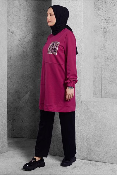 Alvina 45112 Model Printed Tracksuit Tunic