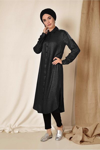 Alvina Sequined Shoulder Detailed Tunic 4348