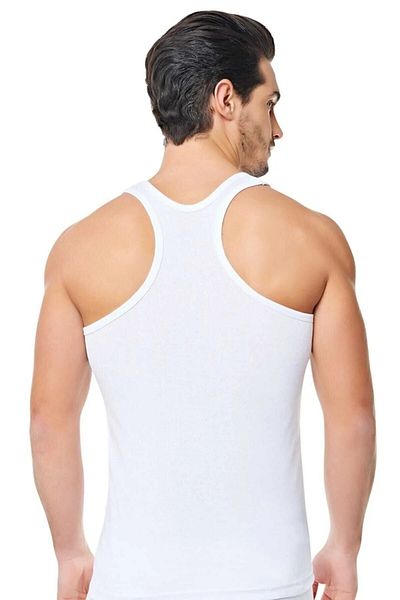 awix Men's Black 3 Pieces Cotton Ribbed Rambo Undershirt
