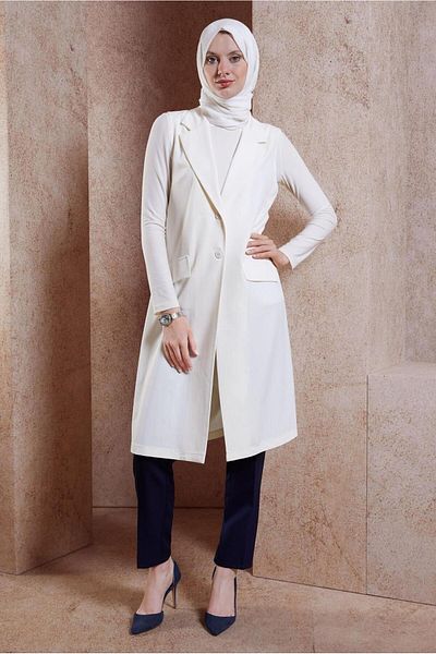Alvina 44660 Model Double Breasted Collar Vest