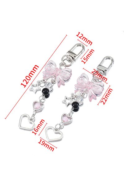 Choice سلسلة مفاتيح على شكل قلب ونجمة على شكل هاتف Y2K من Style01، حقيبة كاواي، سلسلة قوطية، إكسسوار لطيف