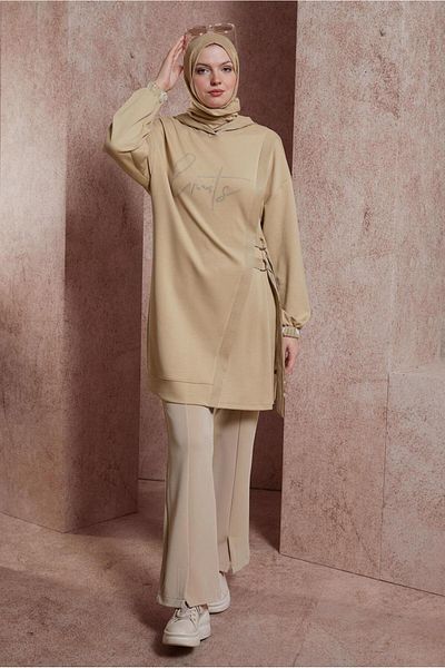 Alvina 44516 Model Stone Printed Tracksuit Tunic