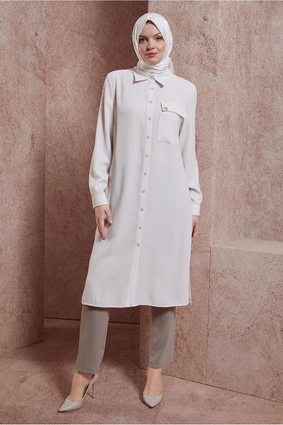 Alvina Long Shirt Collar Tunic 44597