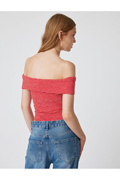 Koton Red Women's Off Shoulder Top