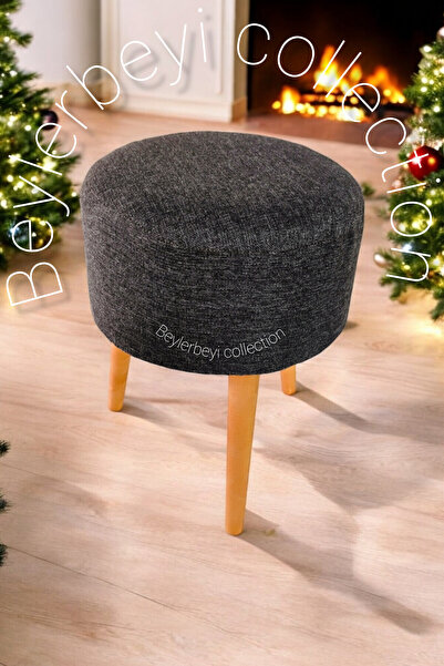 BEYLERBEYİ Coco Puf, Keten Kumaş,3 Ayak,oturma Odası, Makyaj Masası Pufu