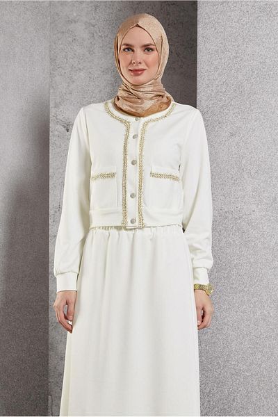Alvina 45186 Model Buttoned Skirt Set