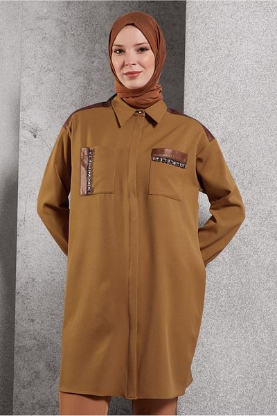 Alvina Shirt Collar Saw Tunic 45154