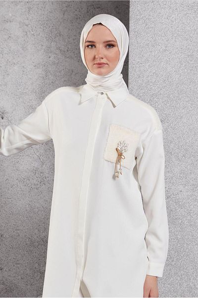 Alvina Teseture Tunic with Brosch Detail 45148