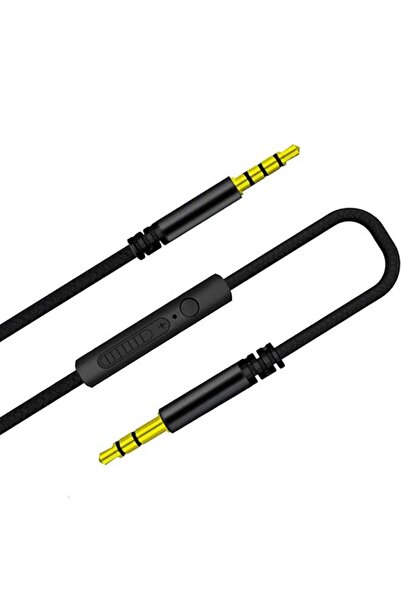 Generic كابل AUX مع ميكروفون للتحكم في مستوى الصوت 1.2 متر أسود
