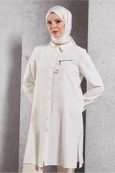 Alvina 45103 Model Shirt Collar Testicular Tunic