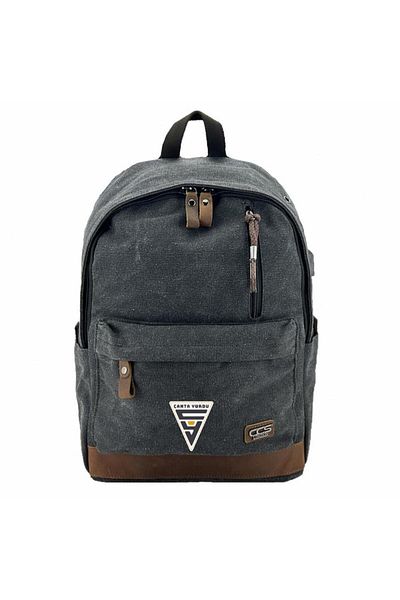 Cantayurdu Ççs London 51568 Canvas USB Backpack Μαύρο