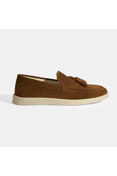 Desa Brown Men's Suede Tasseled Loafer