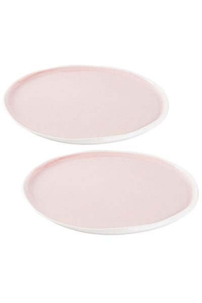 Tantitoni Sky Pink Porcelain Double Cake Plate Set 21.7cm