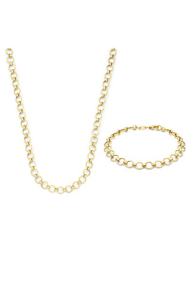 Isabel Bernard Cadeau D'isabel 14 Karat Gold Halskette Und Armband Geschenkset Ib90178