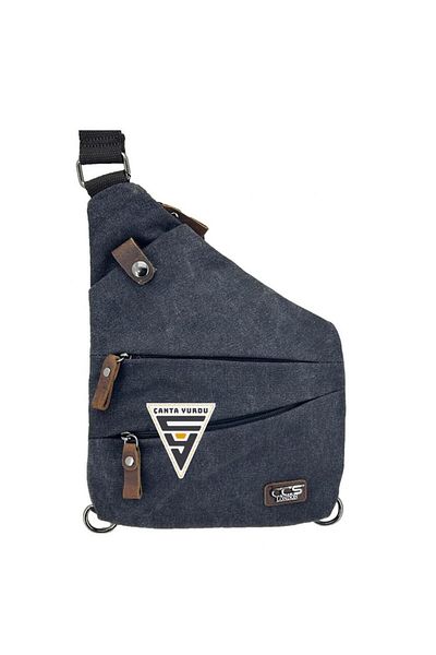 Cantayurdu Ççs London Saddlebag Canvas Backpack and Chest Bag Black
