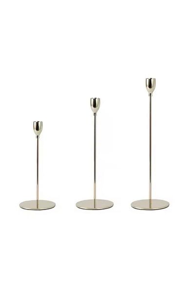 Generic 3-piece candlestick set, candlelight dinner decoration, wedding decoration crafts gold 10x10x33.5cm