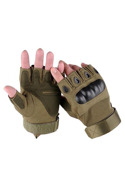 Cantayurdu Half Finger Cay225 Μέγεθος M Προστατευμένα Τακτικά Γάντια Χακί
