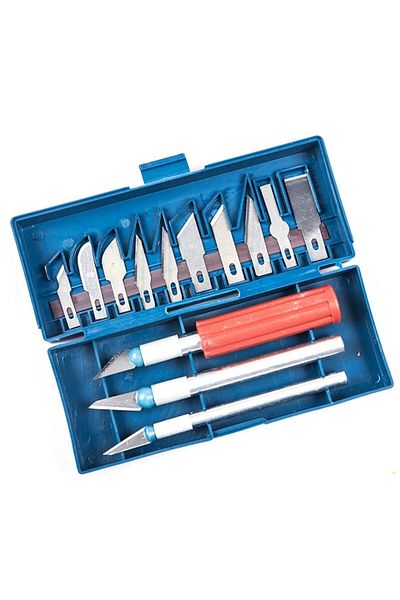 İsmiyle Al Craft 16 Pieces Hobby Engraving Wood Sculpture Pottery Carving Shaping 13 Utility Knives? Isl9517-2509