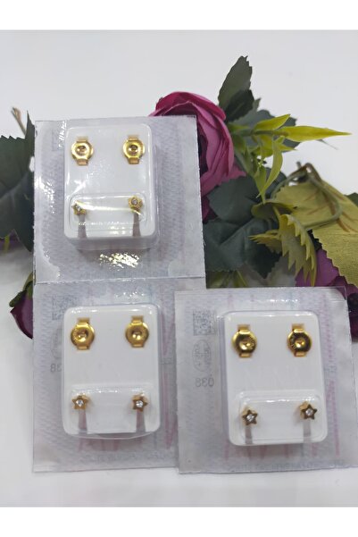 nina NUR DÜKKANI NİNA GOLDNCRİSTAL YILDIZ 3 LÜ SET