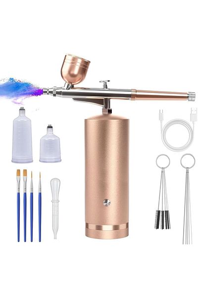 Yelajoy Airbrush Kit With Compressor,48 PSI Rechargeable Cordless,with 0.3mm Nozzle and Cleaning Brush