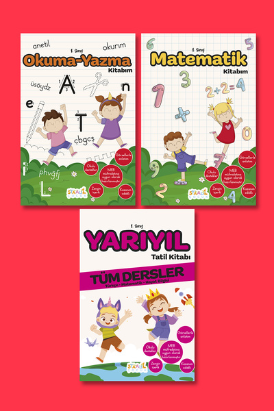 STAAU Çocuk İlkokul 1. Sınıf Kaynak Kitapları Seti (3 KİTAP) - Okuma Yazma (A...