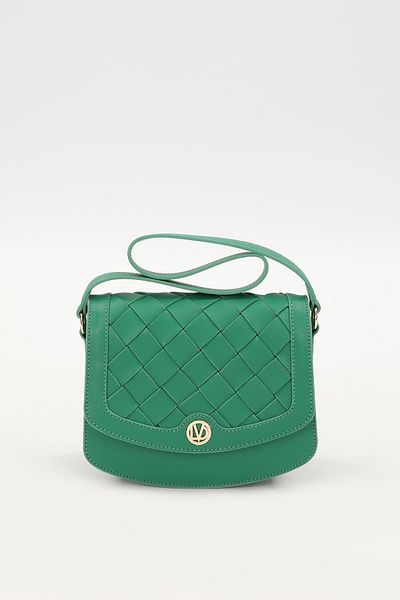 Levidor Grass Green Diamond Patterned Shoulder Bag