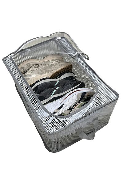 SER&YAT 4 Pieces Transparent Steel Frame Zippered Storage Box 45X30X20 Tensioner Storage Organizer