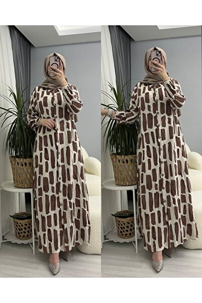 suphan tekstil فستان نسائي من الفسكوز بأزرار