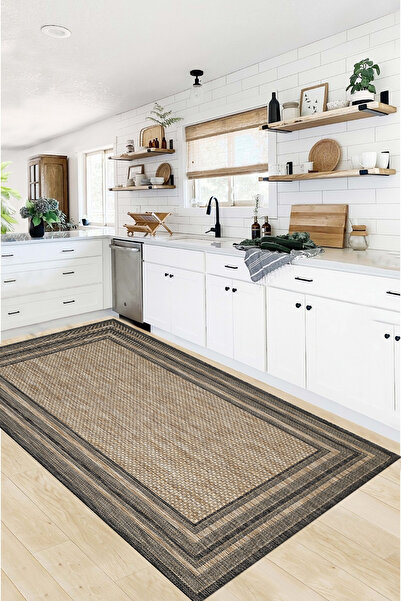 G&C HOME Dijital BASKILI Kaymaz Taban Yıkanabilir Modern Mutfak Halısı Salon ...