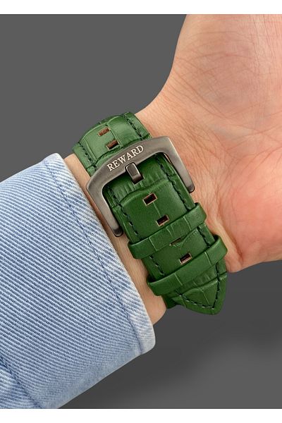 Reward Original 2 Year Warranty Automatic Mechanism Functions Active Leather Band Men's Wristwatch