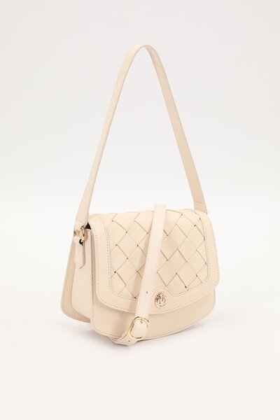 Levidor Cream Diamond Patterned Shoulder Bag