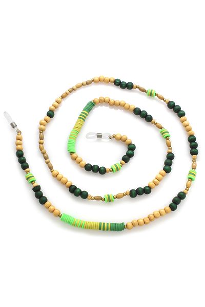 Tesbihane Handmade Green Color Transitional Ethnic Wooden Combination Authentic Glasses Hanger