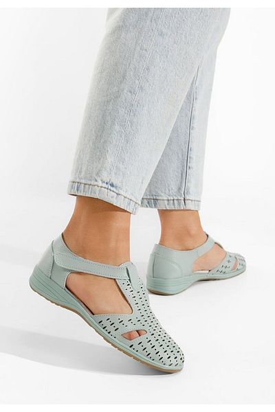 B T Shoes Balerini dama piele Zelina bleu