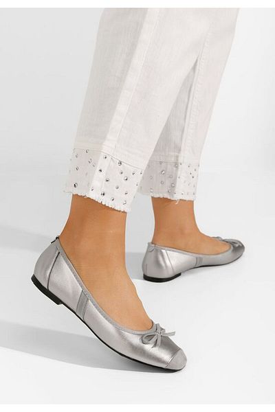 B T Shoes Balerini dama Valeriana V2 argintii