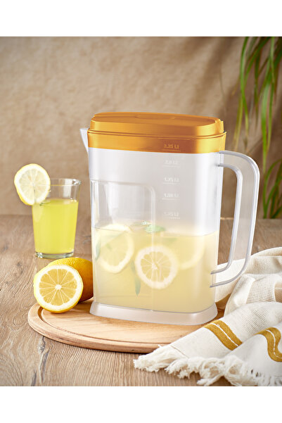 Vienev 2,25 Litre Sürahi - Meşrubat Su Ayran Sürahisi Turuncu