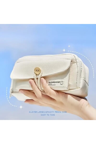 Areos Large and Large Capacity Pencil Case, Makeup Bag Handheld Pencil Case