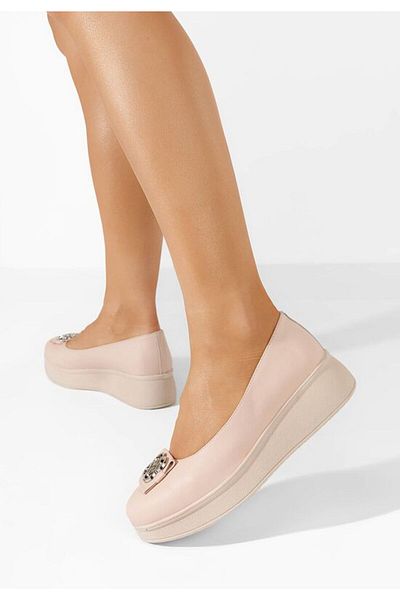 B T Shoes Balerini cu platformă Varela nude