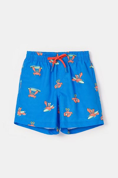 Woody Pantaloni scurți de baie pentru băiat de 2-8 ani-Qww - 957-Crab Printed Blue