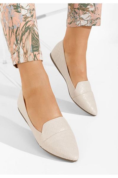B T Shoes Balerini cu varf ascutit Auletta bej