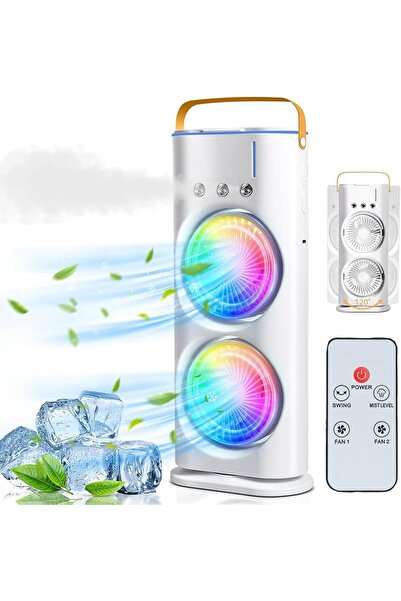 SIGHTZER ŞARJLI SOĞUK BUHAR ÜFLEMELİ VANTİLATÖR  Uyumlu FAN MİNİ KLİMA ODA HA...