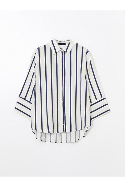 LC Waikiki Cămașă de damă oversize cu dungi de sezon nou - S5O872Z8