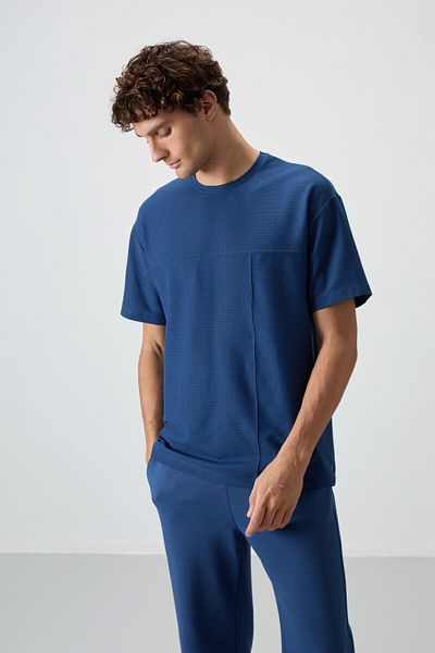 AIR JONES Ανδρικό μπλουζάκι Parliament Waffle Interlock Surface με υφή Oversize Fit Basic - 88380