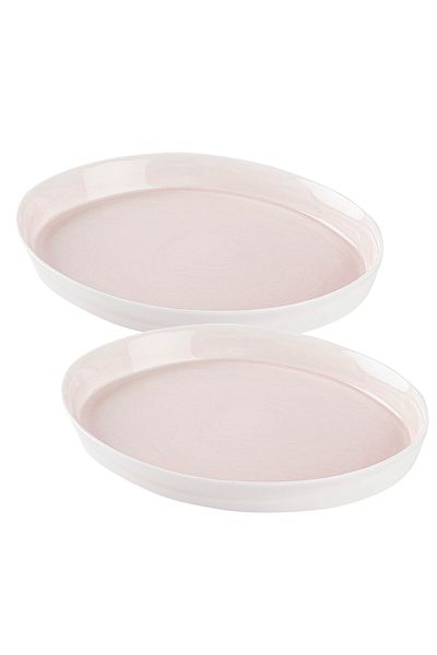 Tantitoni Space Pink Porcelain Double Service Plate Set 28cm
