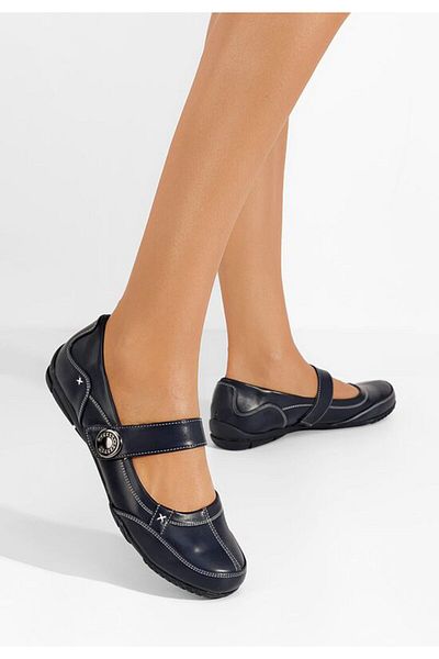 B T Shoes Balerini cu bareta Chedia navy