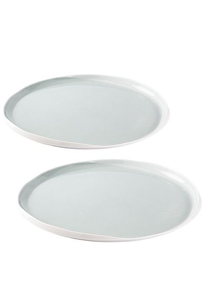 Tantitoni Sky Blue Porcelain Double Service Plate Set 28.7cm