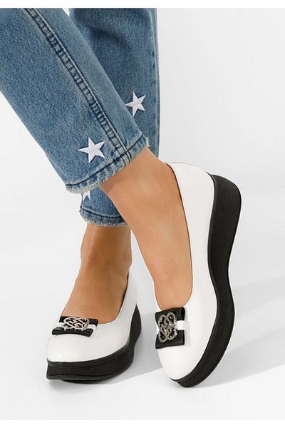 B T Shoes Pantofi casual cu platformă Varela albi