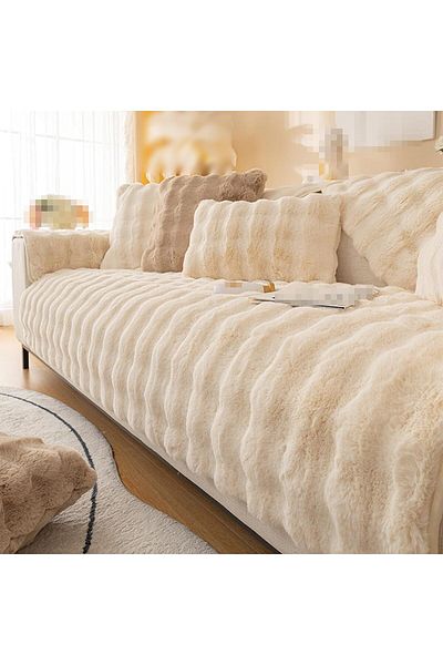 Paris Life Plush Bubble Three-Seat Sofa Cover, All Closes Like in the Photo (2Pcs 80X200+2Pcs 80X80) 4 Pieces
