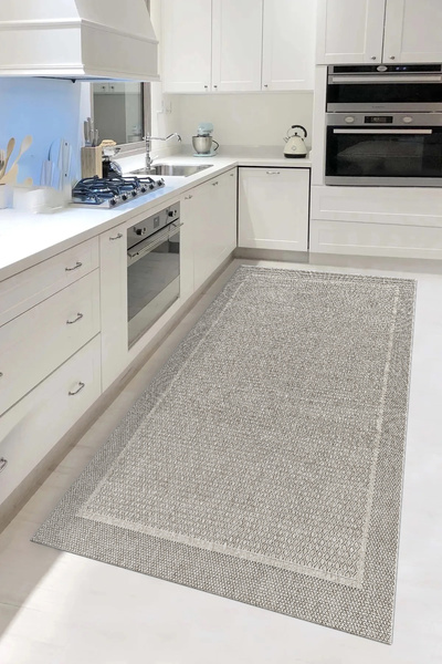 LTS HOME Dijital BASKILI Kaymaz Taban Yıkanabilir Modern Mutfak Halısı Salon ...