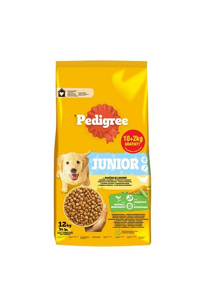 Pedigree Junior, M-XL, Păsări și Legume, hrană uscată pentru câini juniori, 12kg