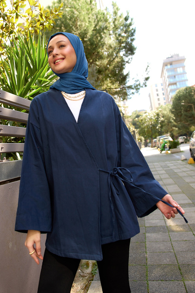 LOCCO Women's Jacket about False Connection in Navy Blue